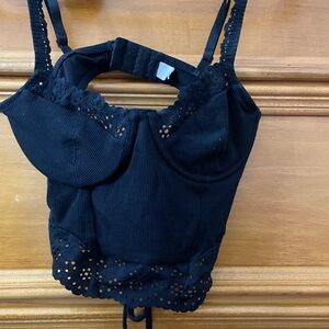 small black corset party top